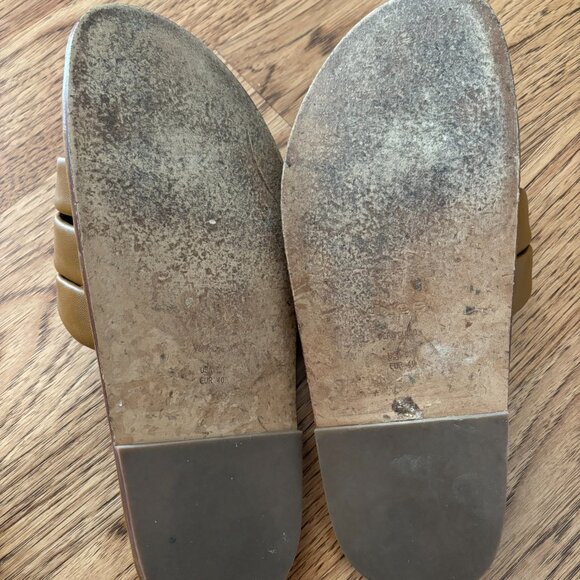 Vince Women's Palmetta Slide Sandals in Dark Amber Leather Size 9 CONTEMPORARY - Picture 7 of 8